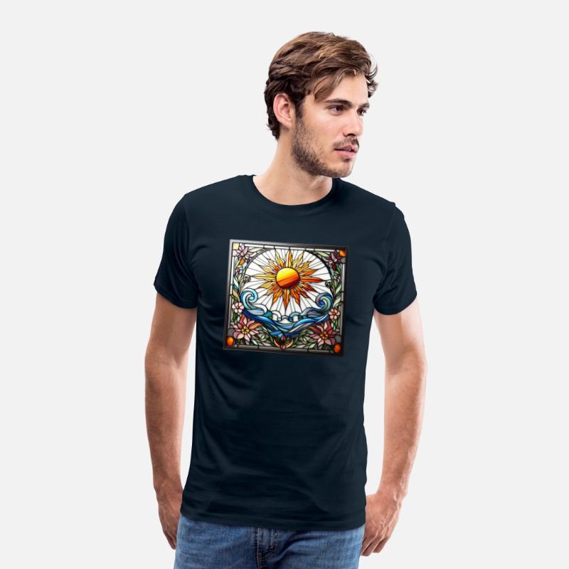 Boho Stained Glass Sun Floral