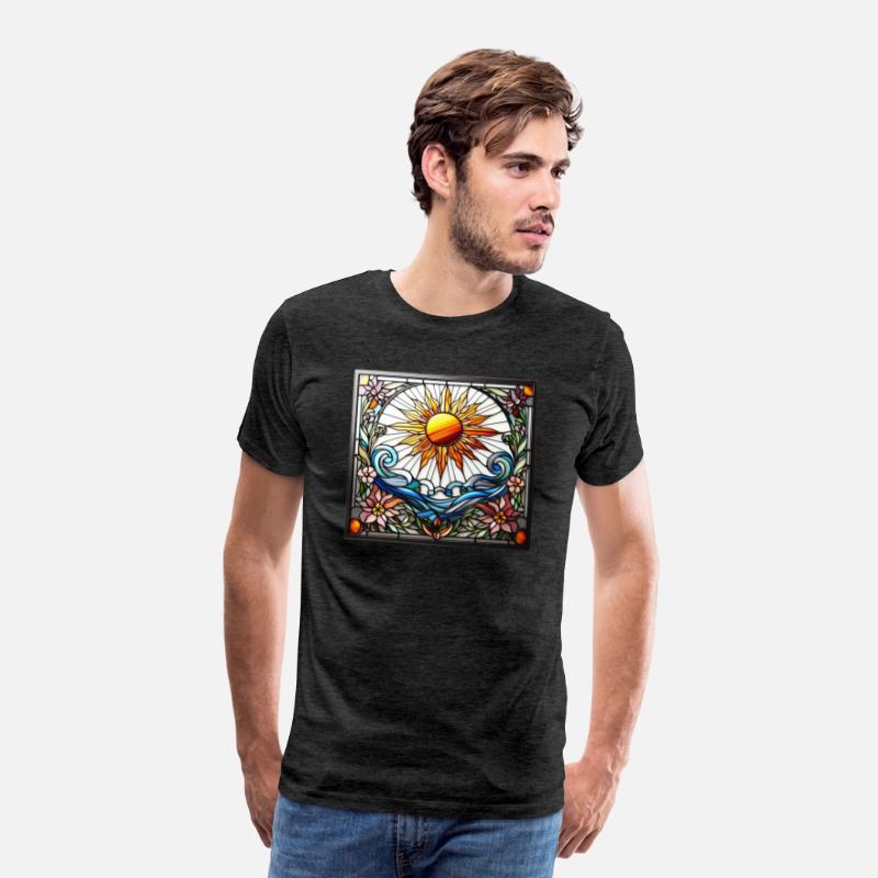 Boho Stained Glass Sun Floral