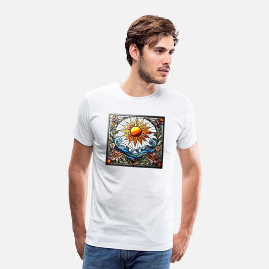 Boho Stained Glass Sun Floral