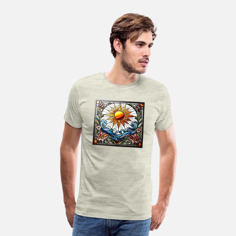 Boho Stained Glass Sun Floral