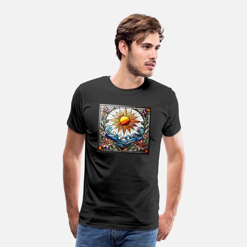 Boho Stained Glass Sun Floral