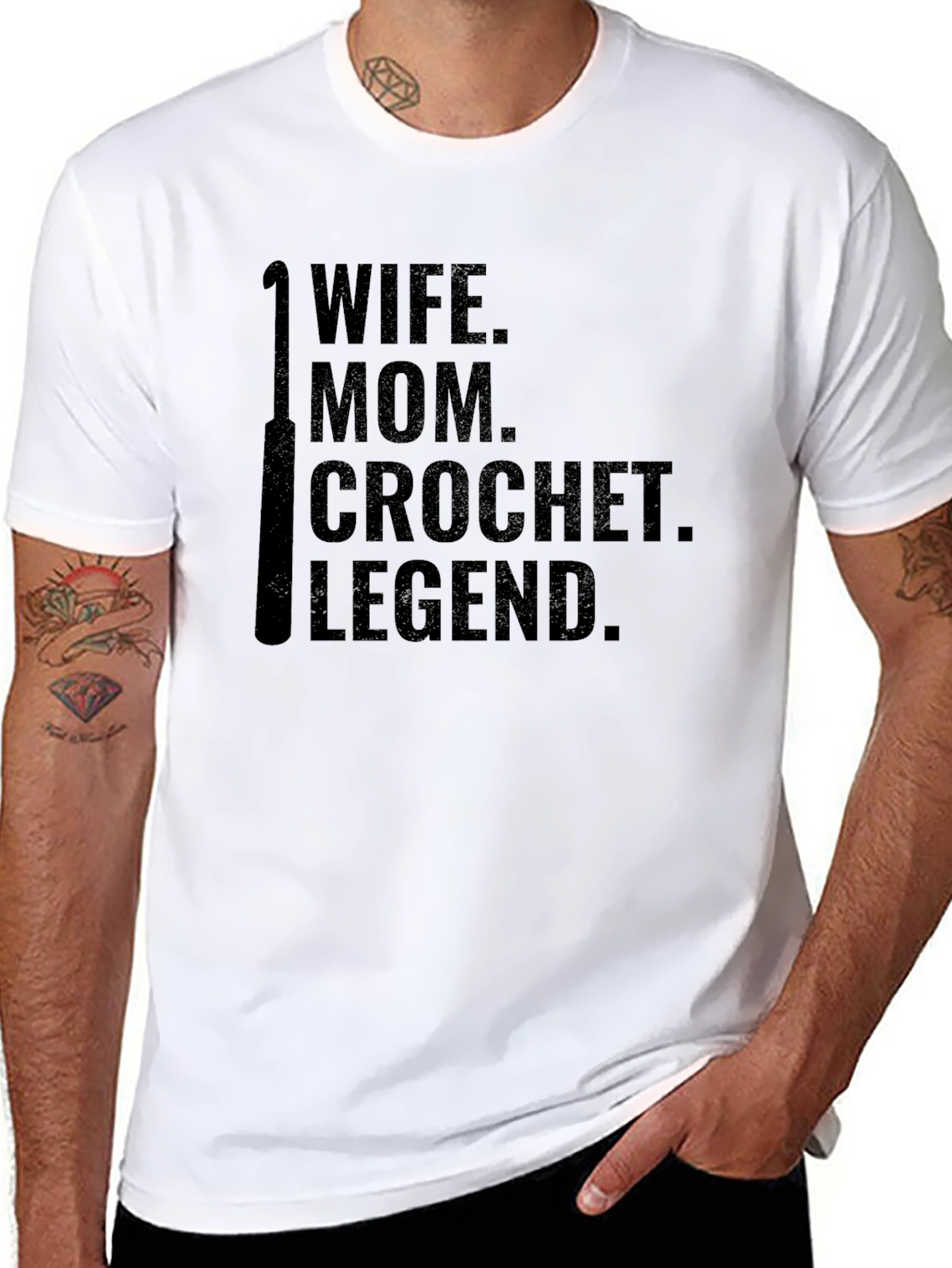 Wife Mom Crochet Legend Black T-Shirt