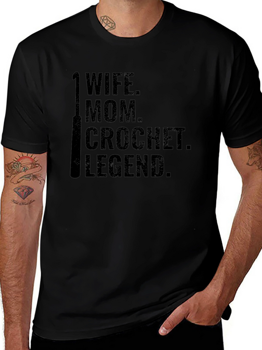 Wife Mom Crochet Legend Black T-Shirt