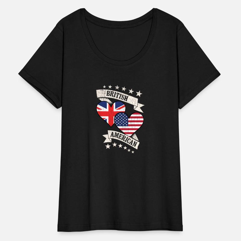 British American Heart Flags United Kingdom Americ