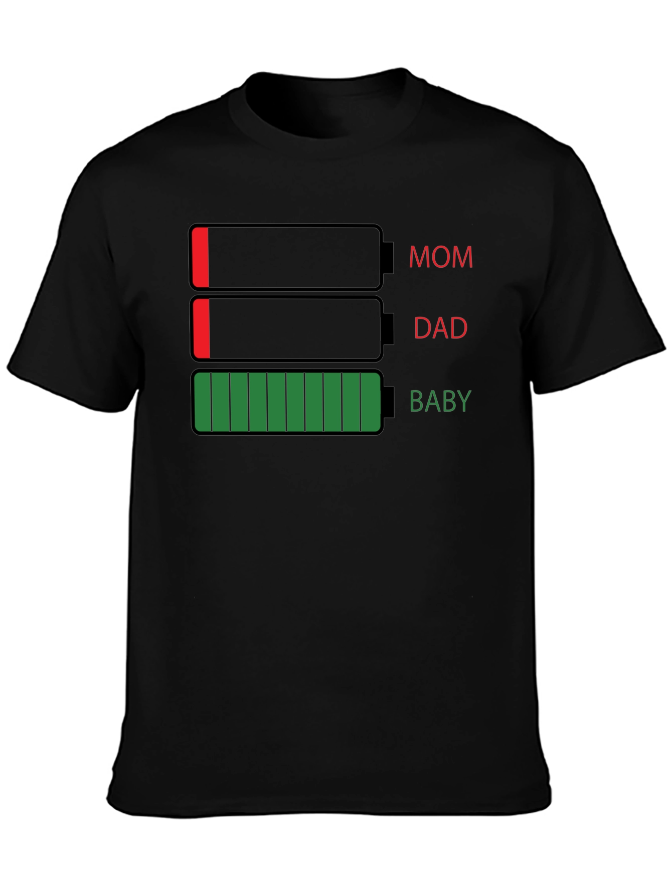 Battery Life Family T-Shirt - Mom Dad Baby