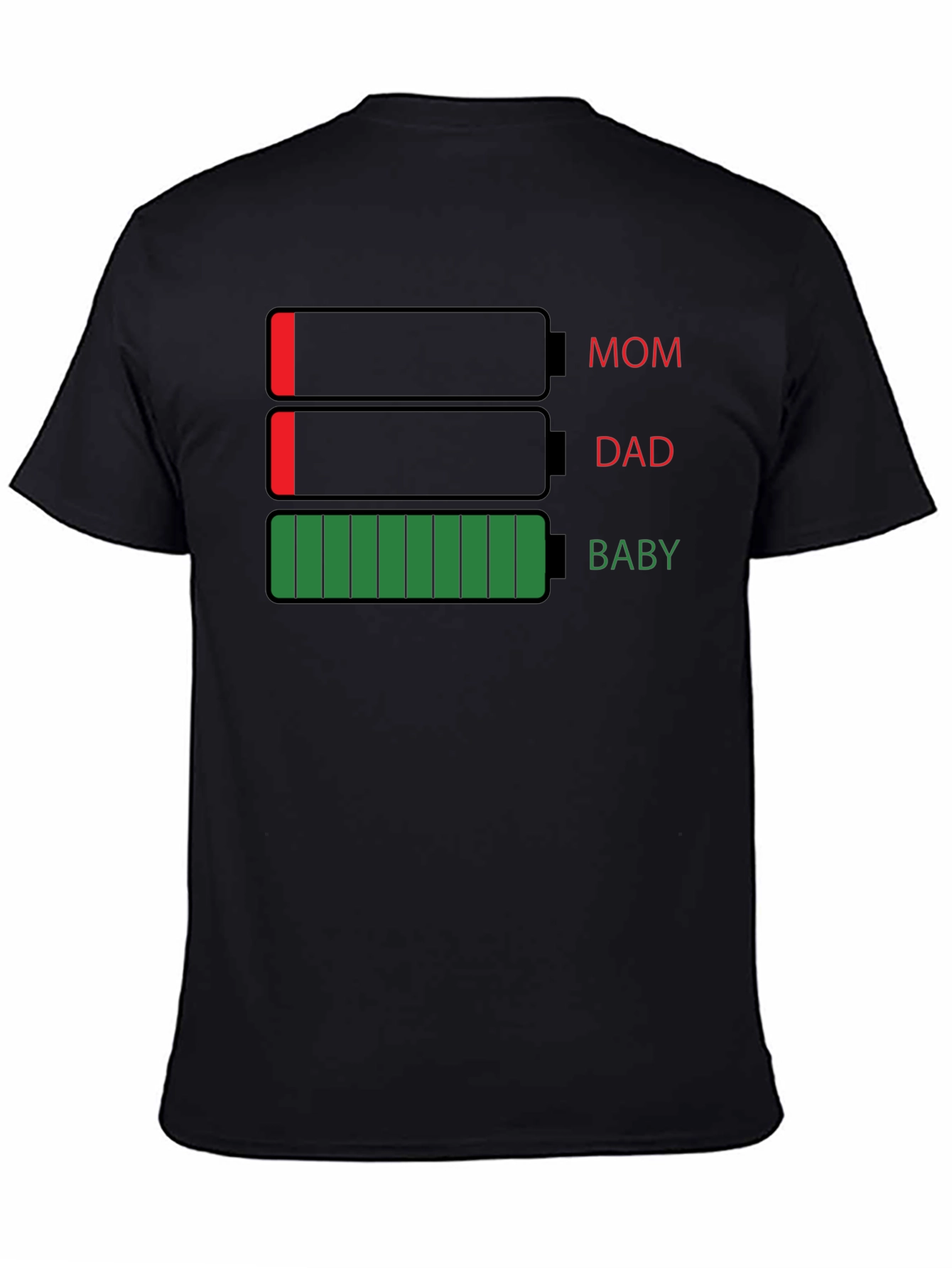 Battery Life Family T-Shirt - Mom Dad Baby
