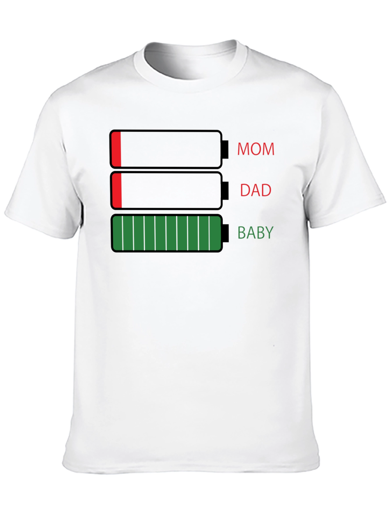 Battery Life Family T-Shirt - Mom Dad Baby
