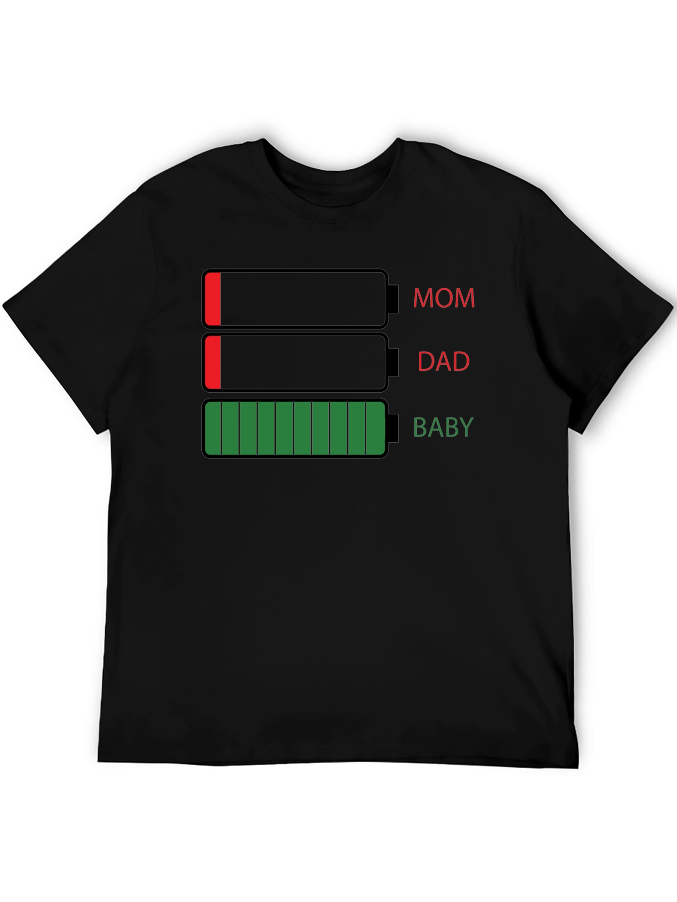 Battery Life Family T-Shirt - Mom Dad Baby