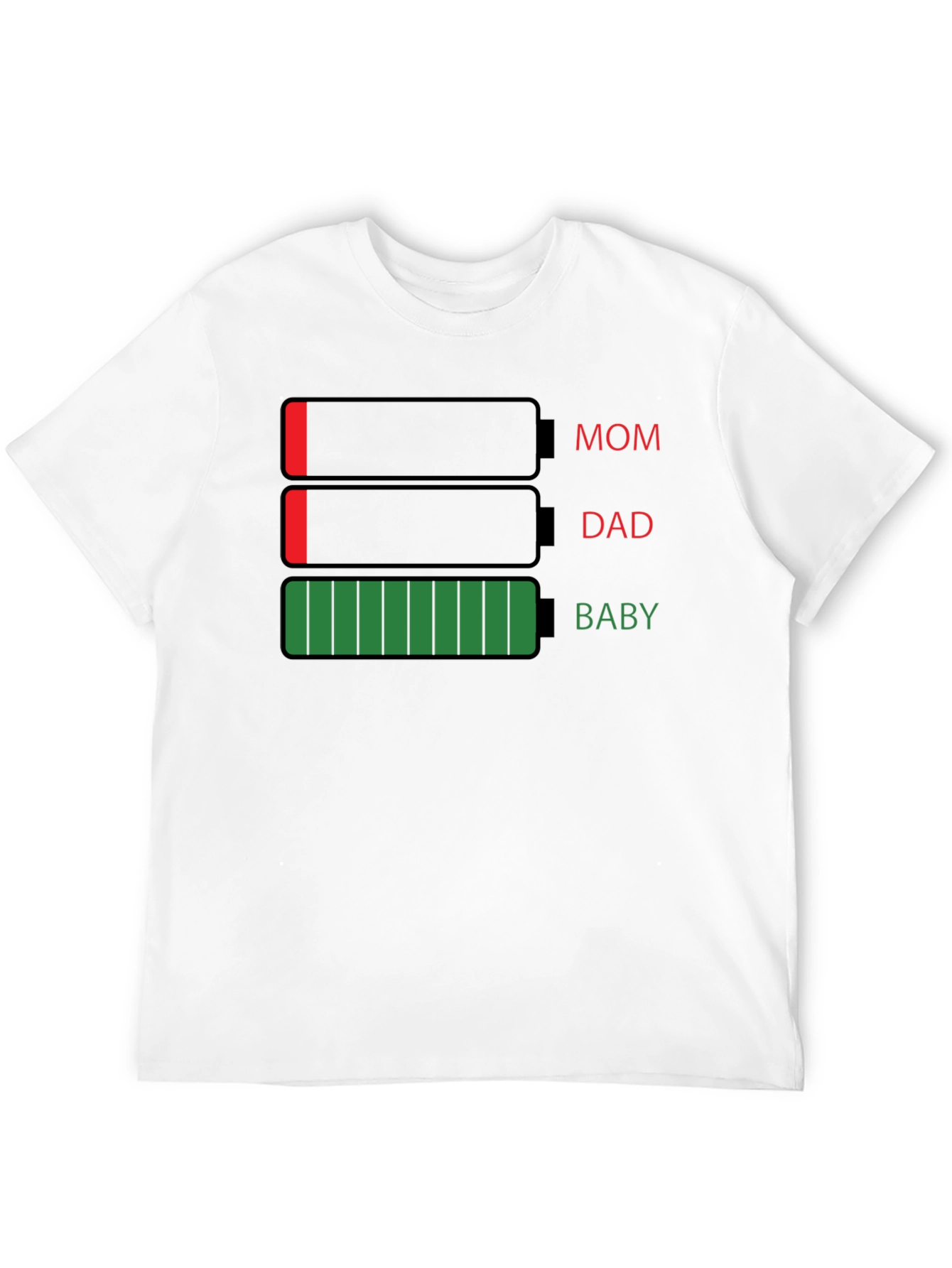 Battery Life Family T-Shirt - Mom Dad Baby