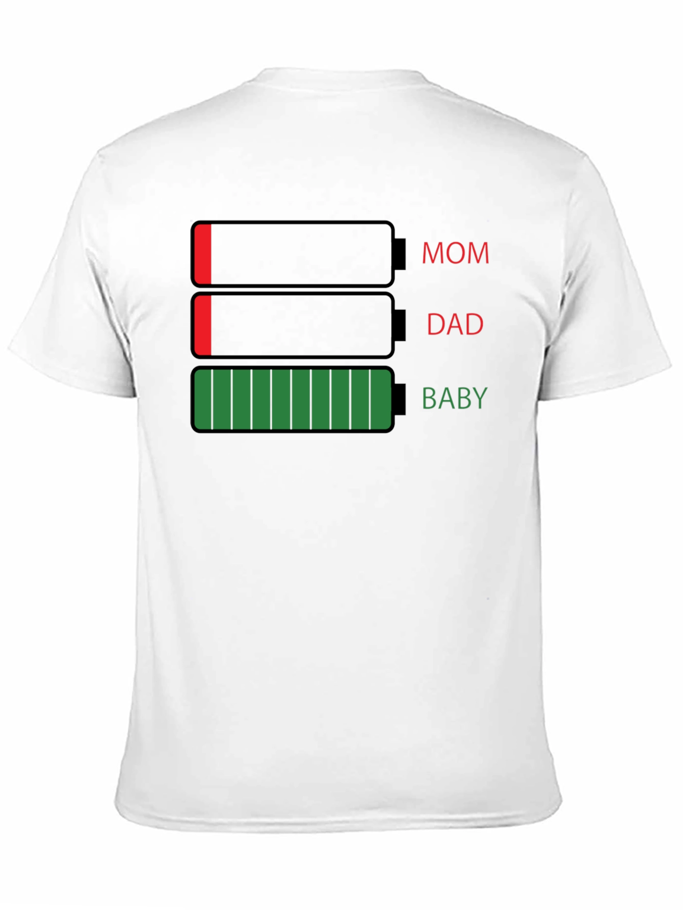 Battery Life Family T-Shirt - Mom Dad Baby