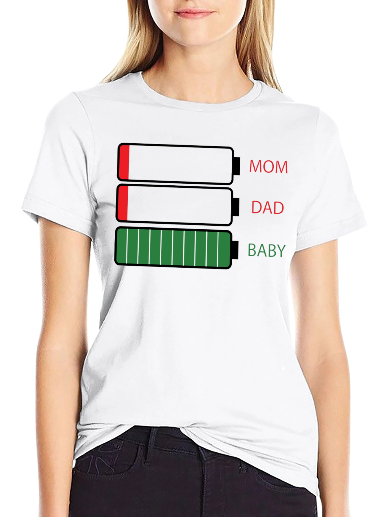 Battery Life Family T-Shirt - Mom Dad Baby