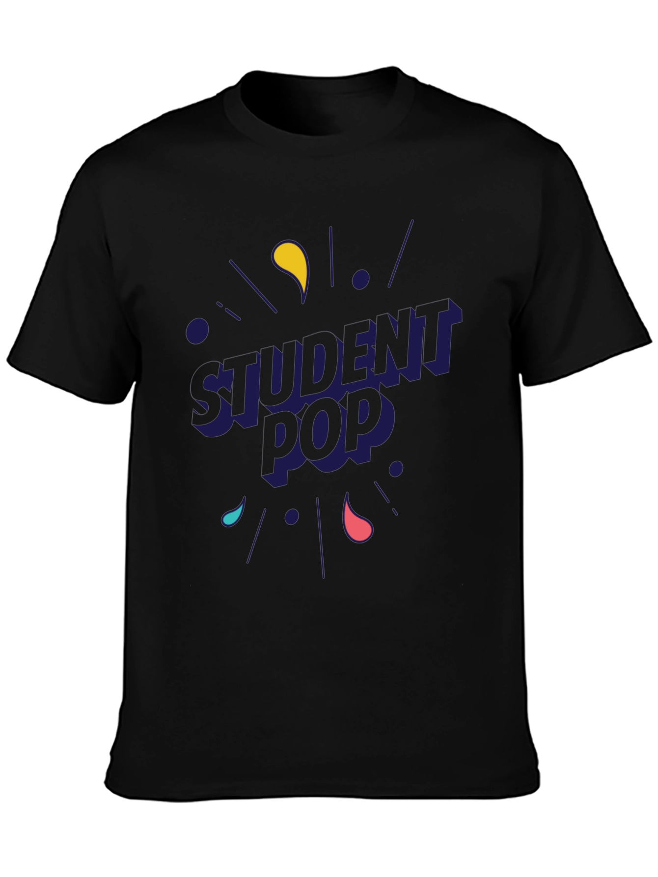 Student Pop Graphic T-Shirt - Black