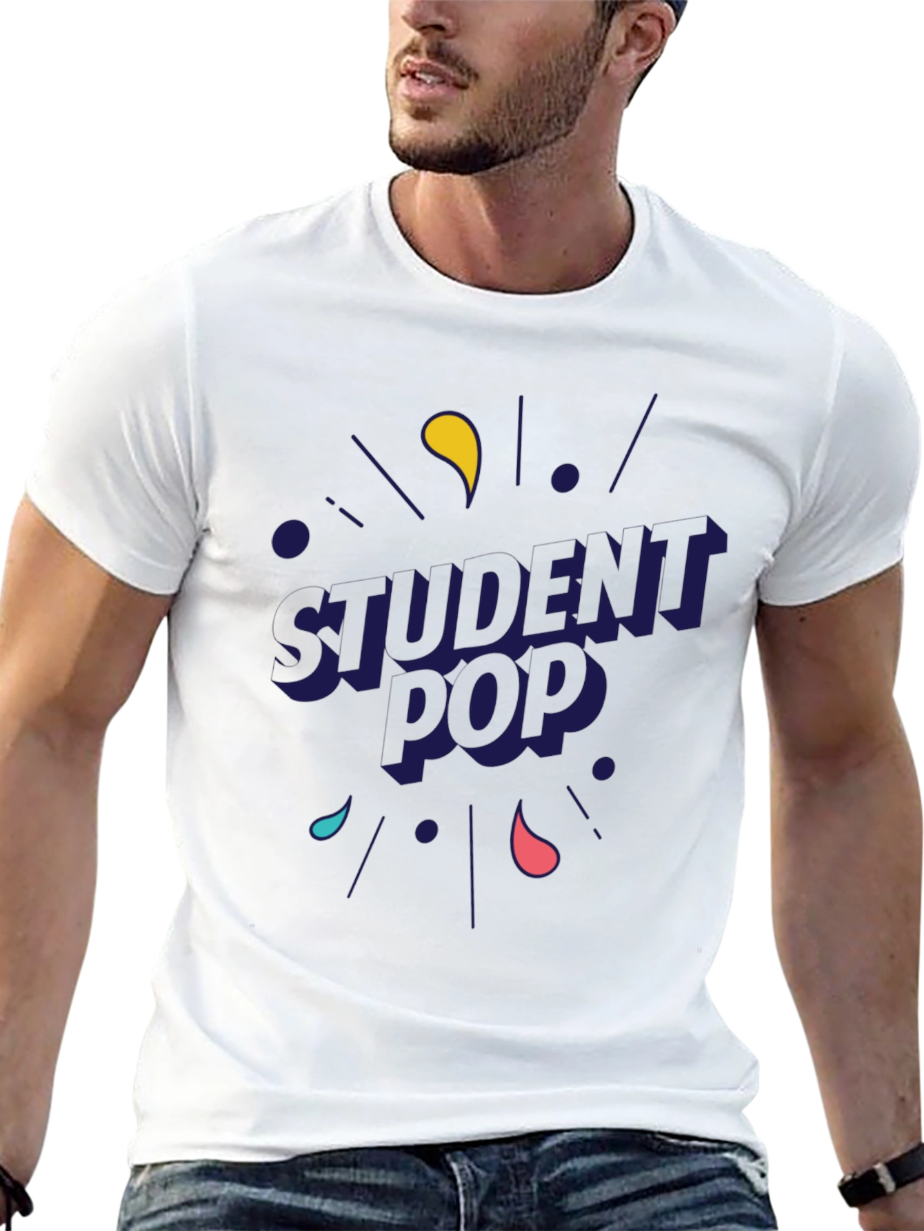 Student Pop Graphic T-Shirt - Black