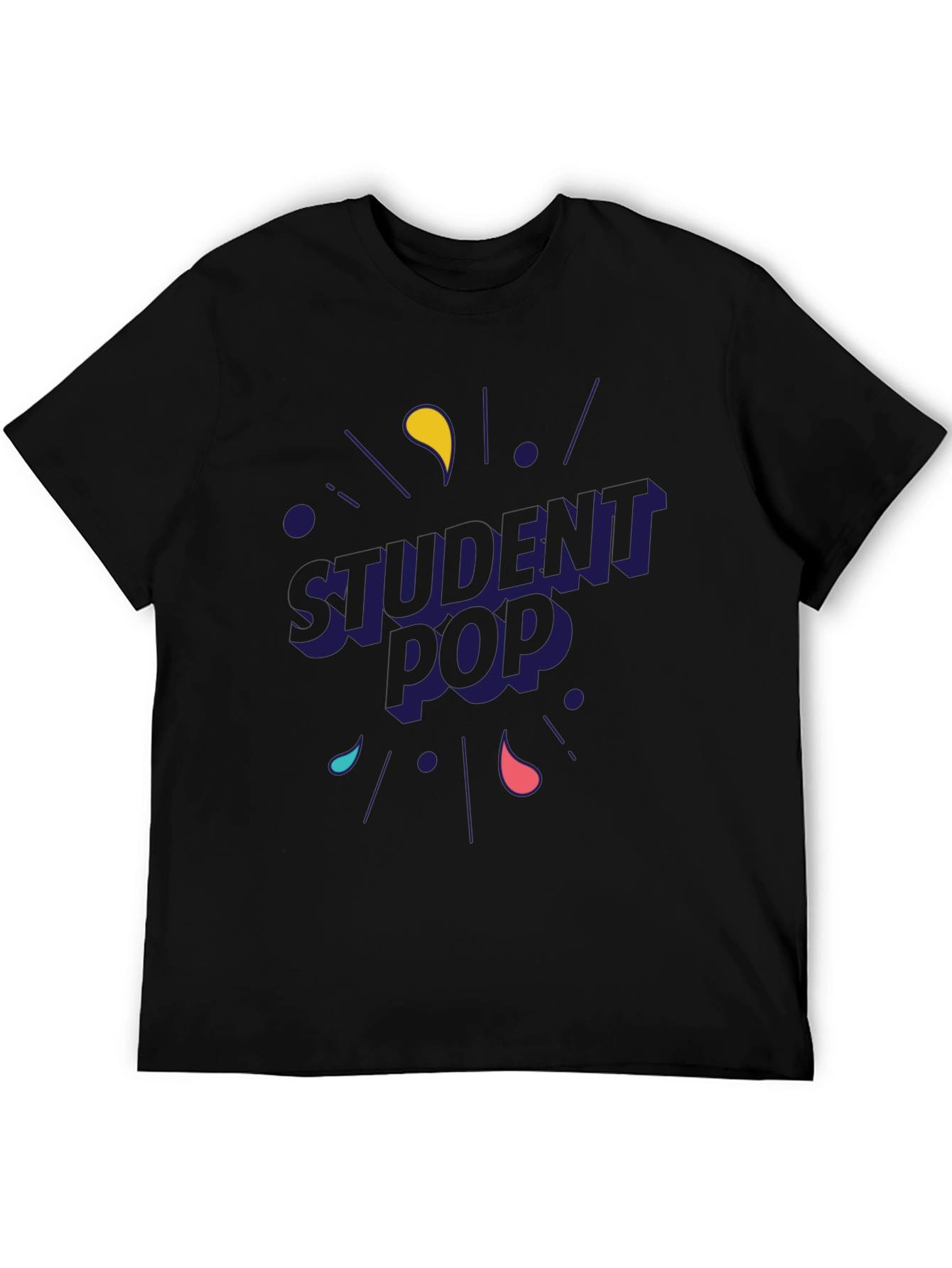 Student Pop Graphic T-Shirt - Black