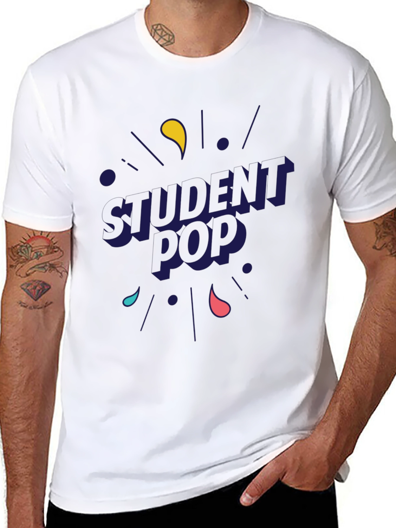 Student Pop Graphic T-Shirt - Black
