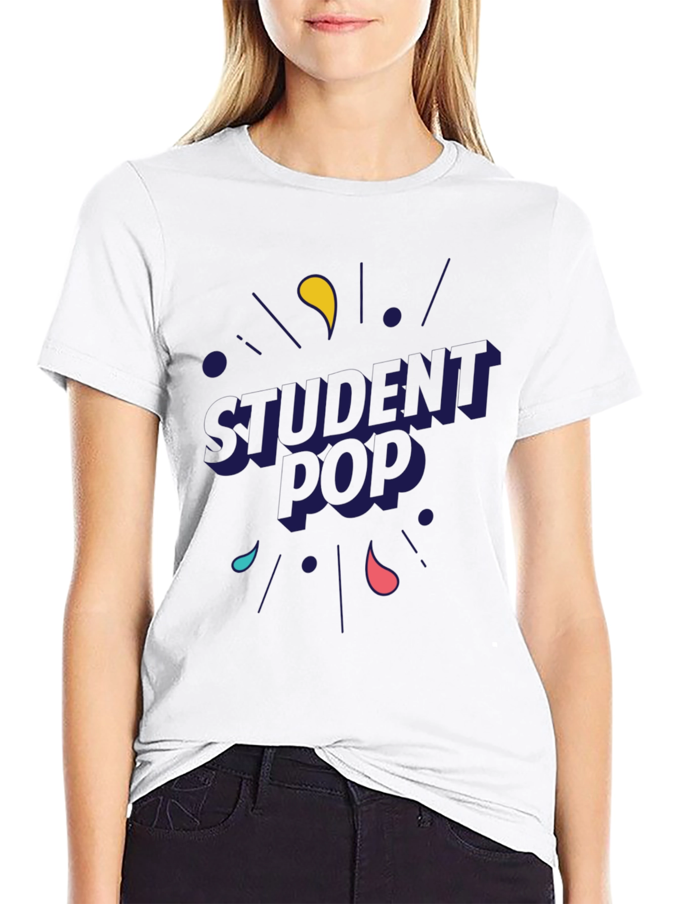 Student Pop Graphic T-Shirt - Black