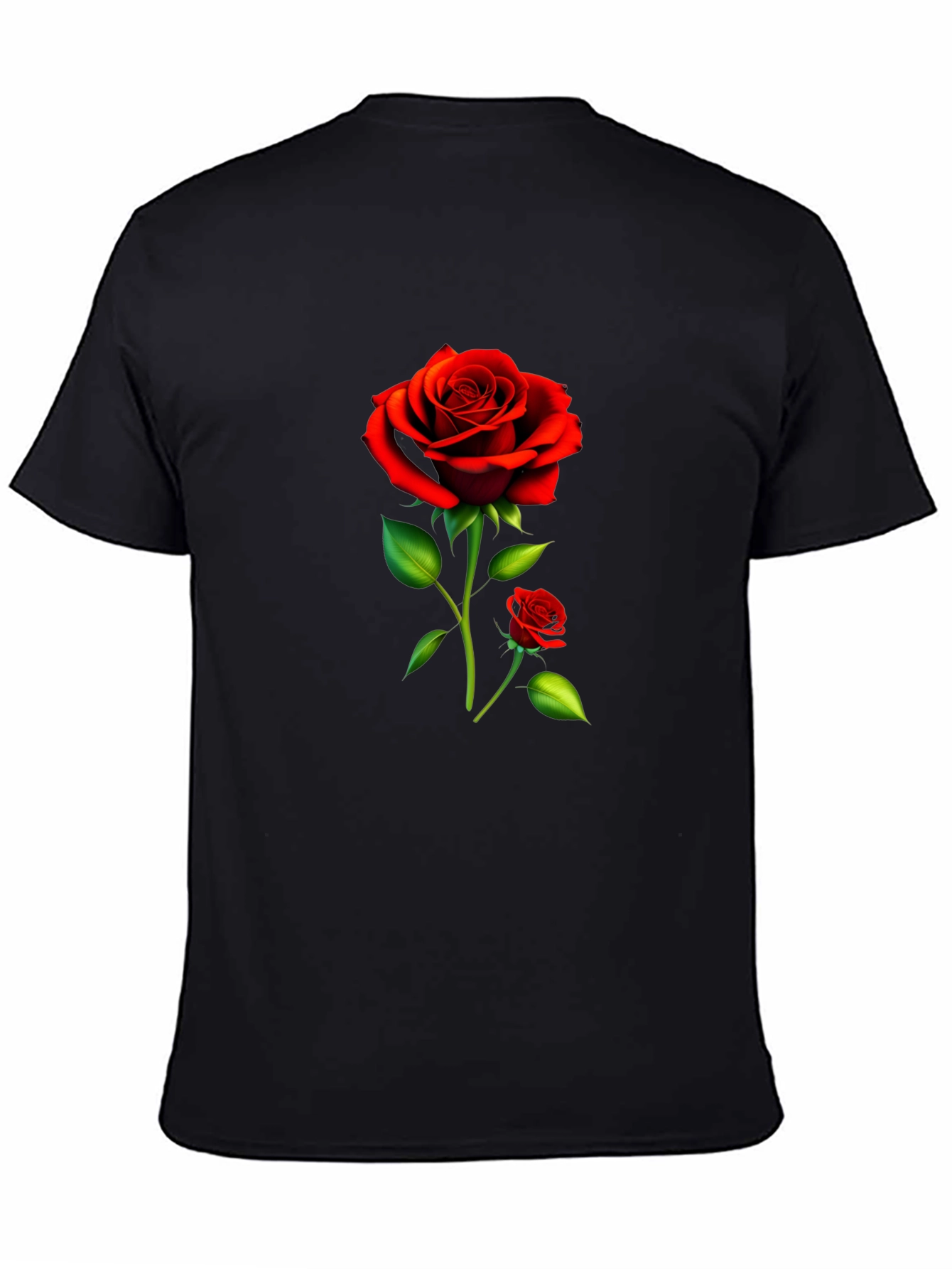 Black Rose Graphic Tee - Stylish Floral Design
