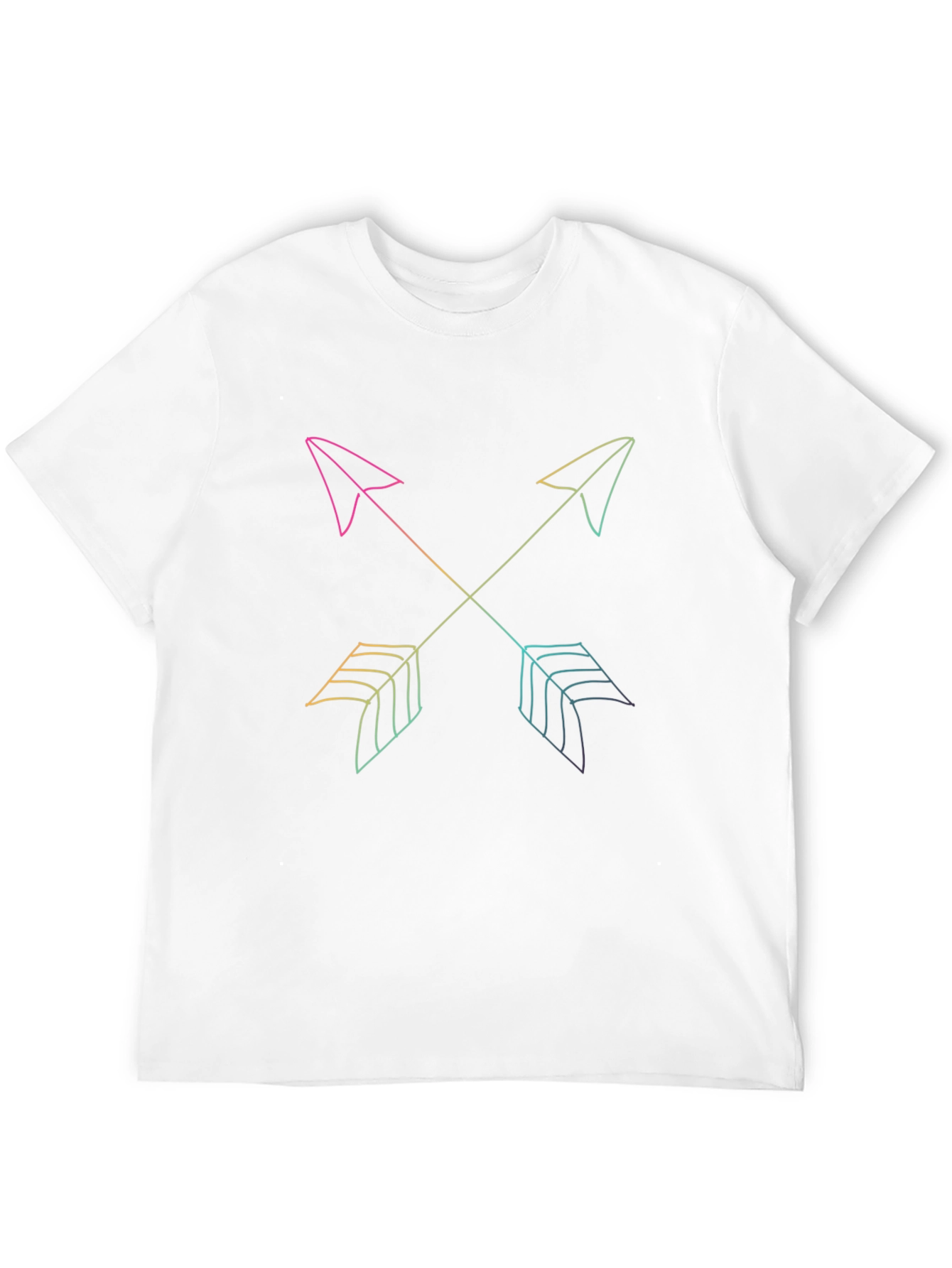 Trendy Crossed Arrows Graphic Black T-Shirt