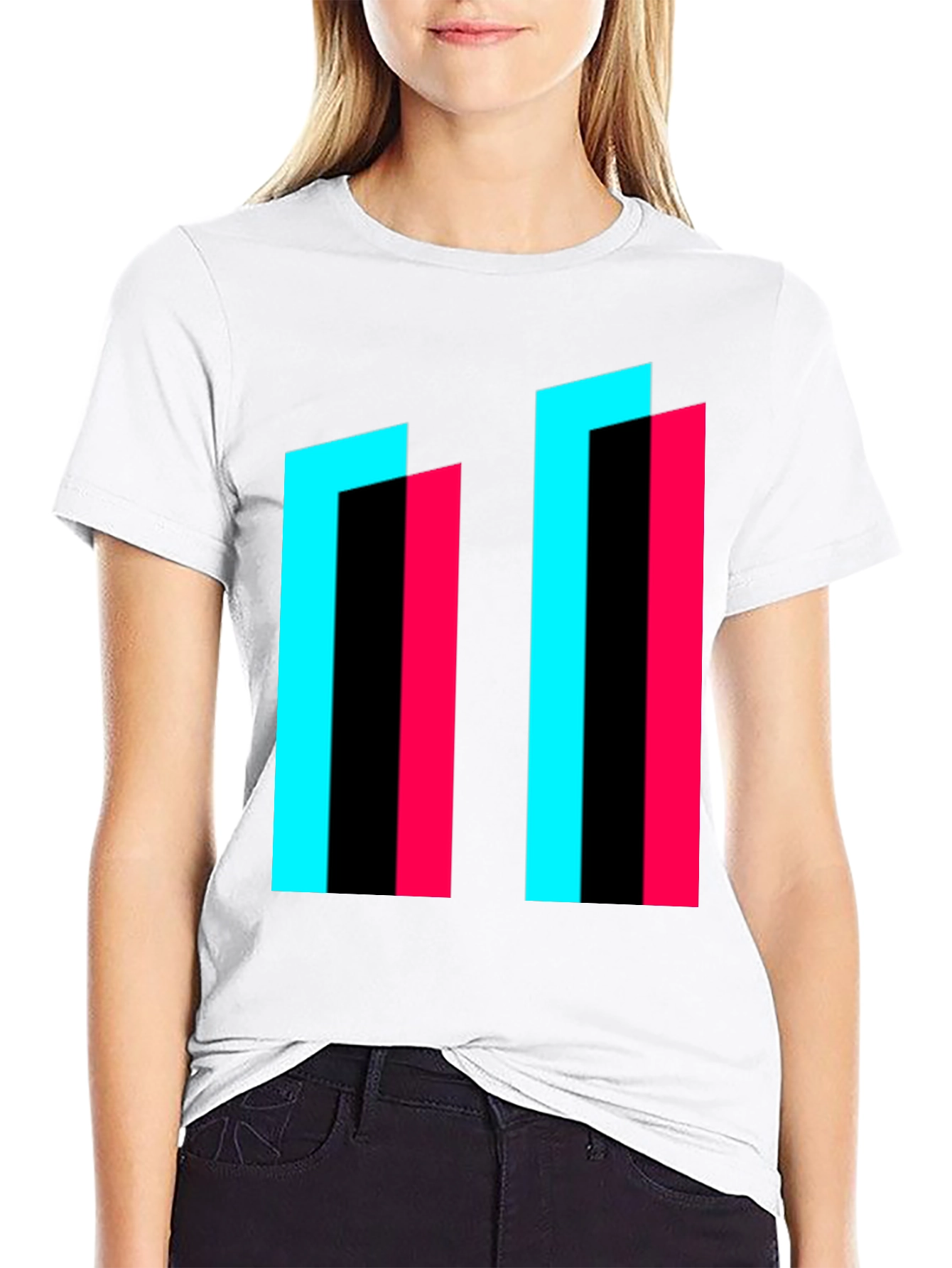 Abstract Geometric Graphic Tee - Modern Style