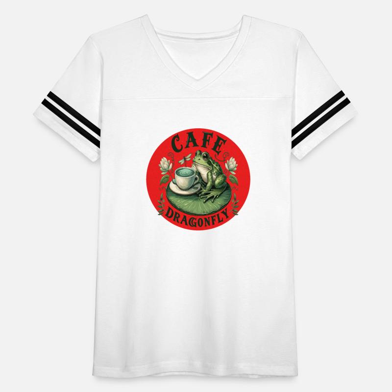 Cafe Dragonfly: Whimsical Serene Frog on Lily Pad