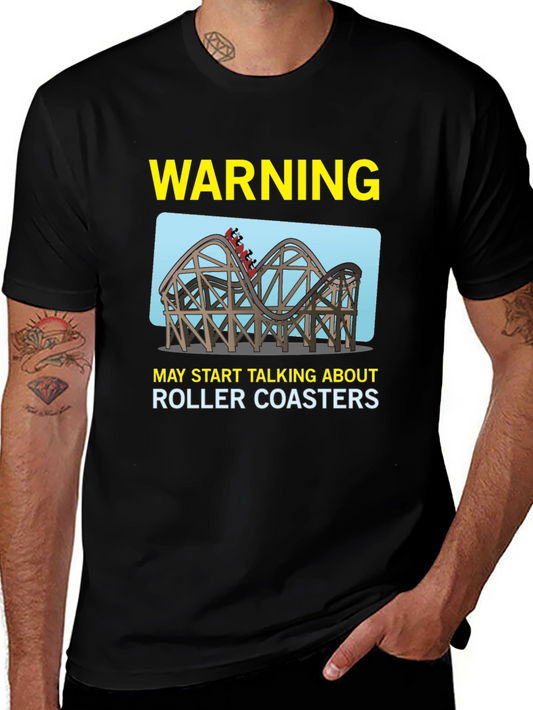 Warning Roller Coasters T-Shirt - Black