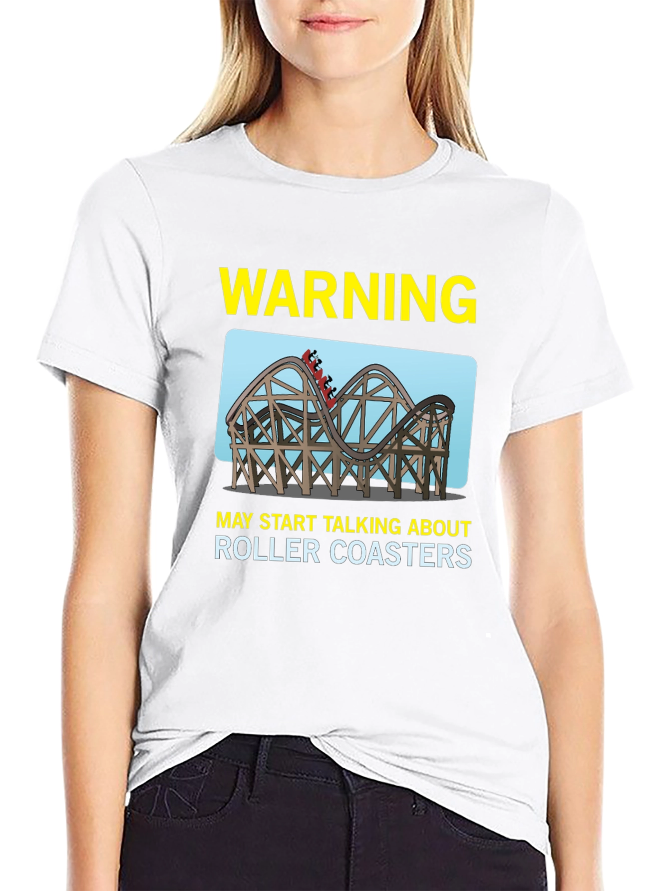 Warning Roller Coasters T-Shirt - Black