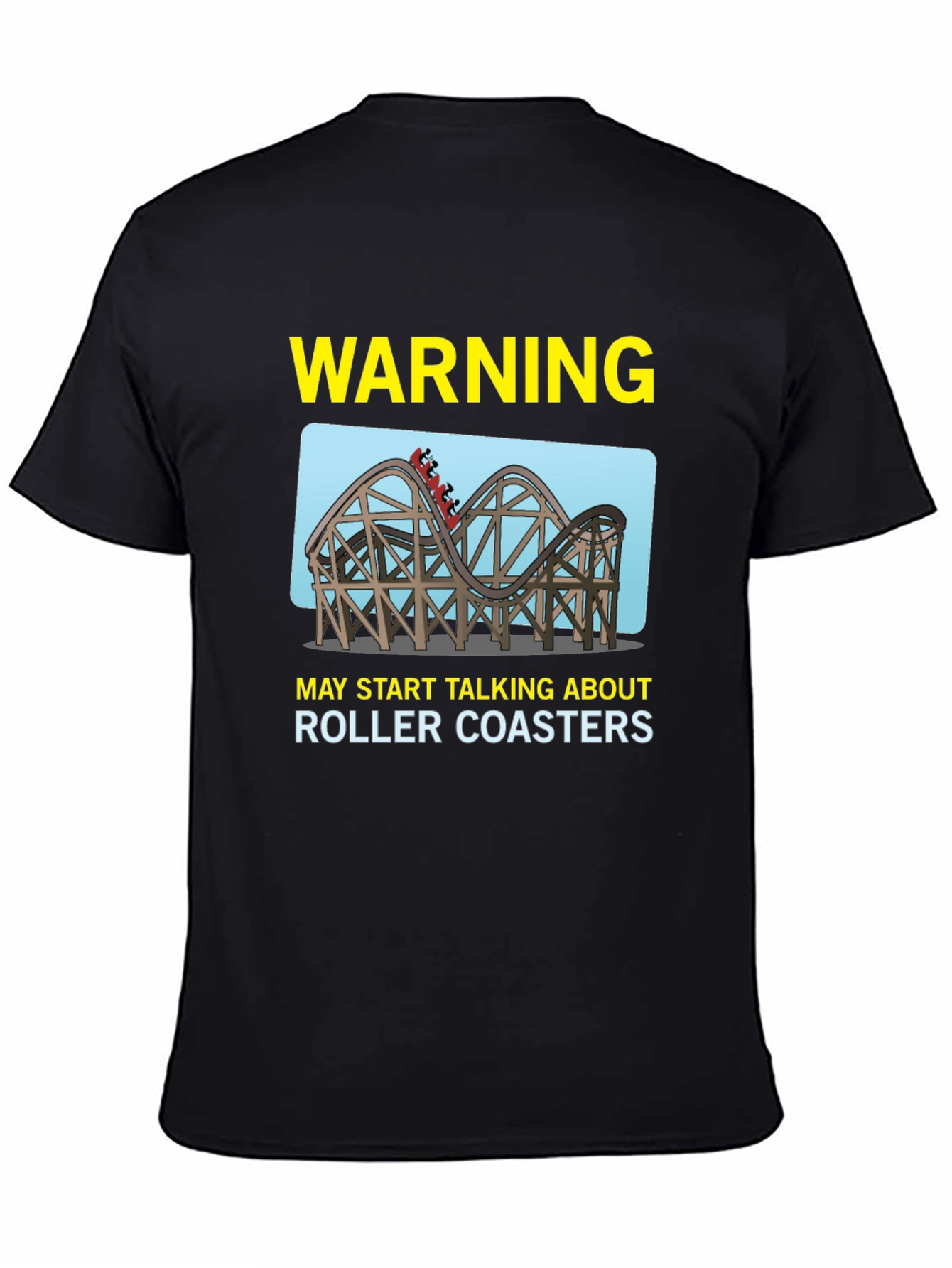 Warning Roller Coasters T-Shirt - Black