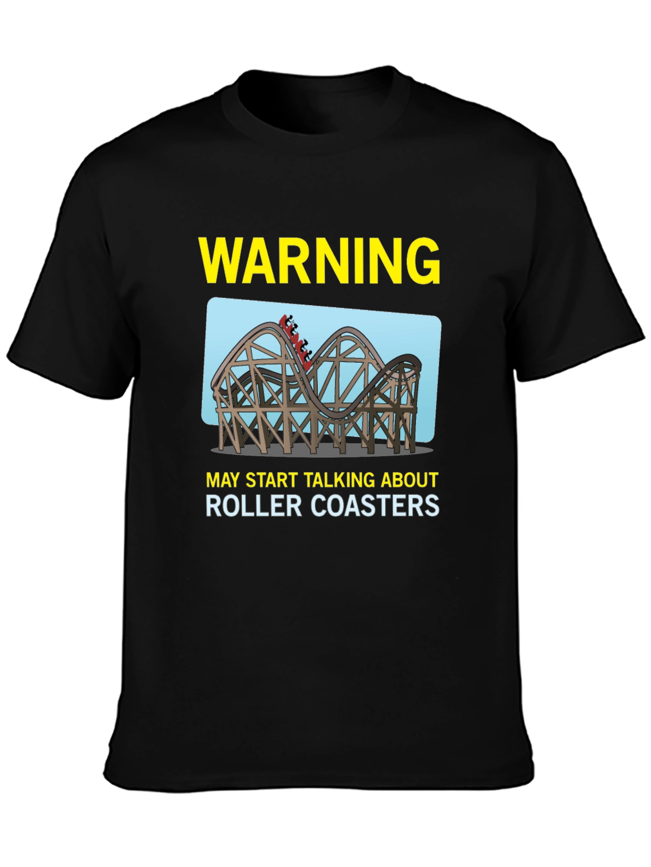 Warning Roller Coasters T-Shirt - Black