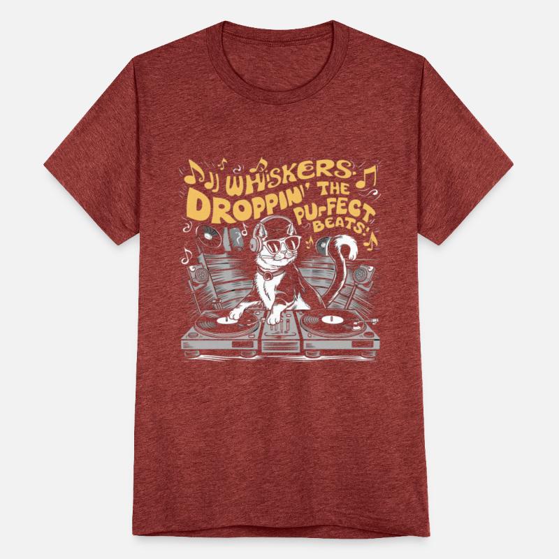 Cat DJ funny whiskers T-shirt gift