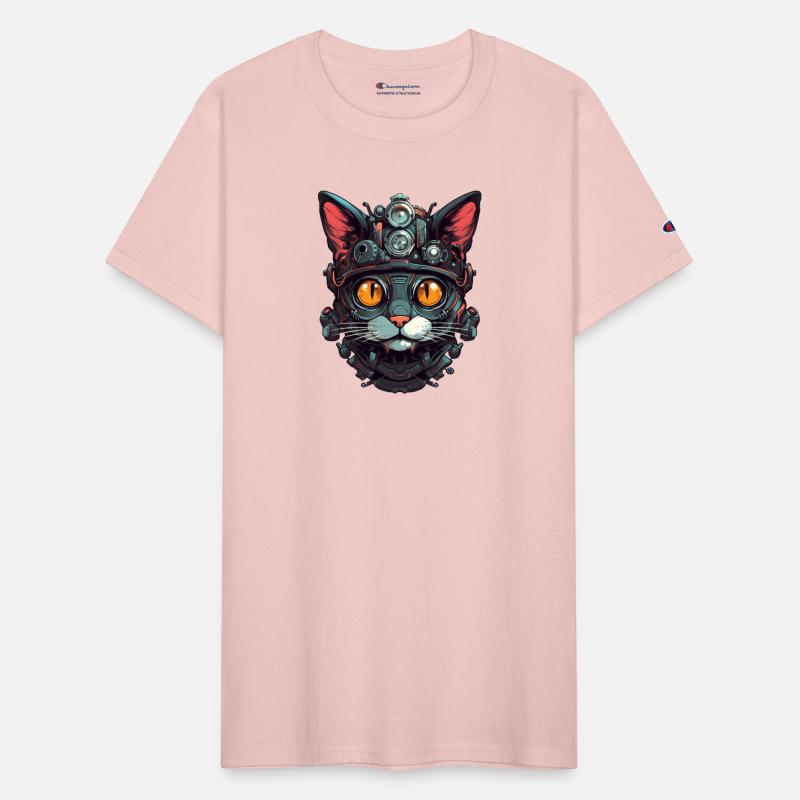 Cat Robot Cyborg Head Portrait Steampunk Cyberpunk