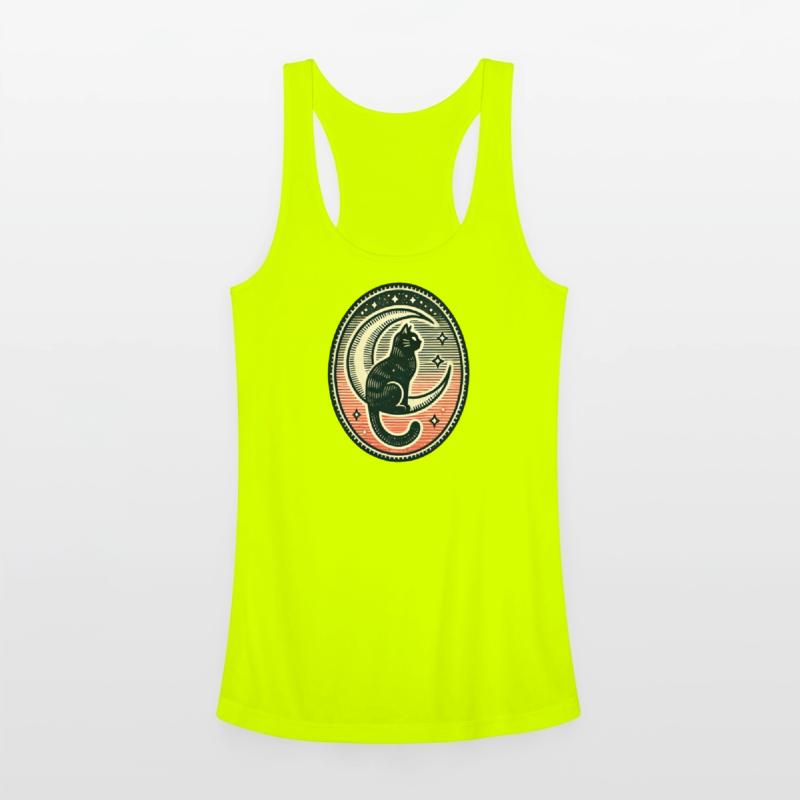 Celestial Cat Moon Illustration