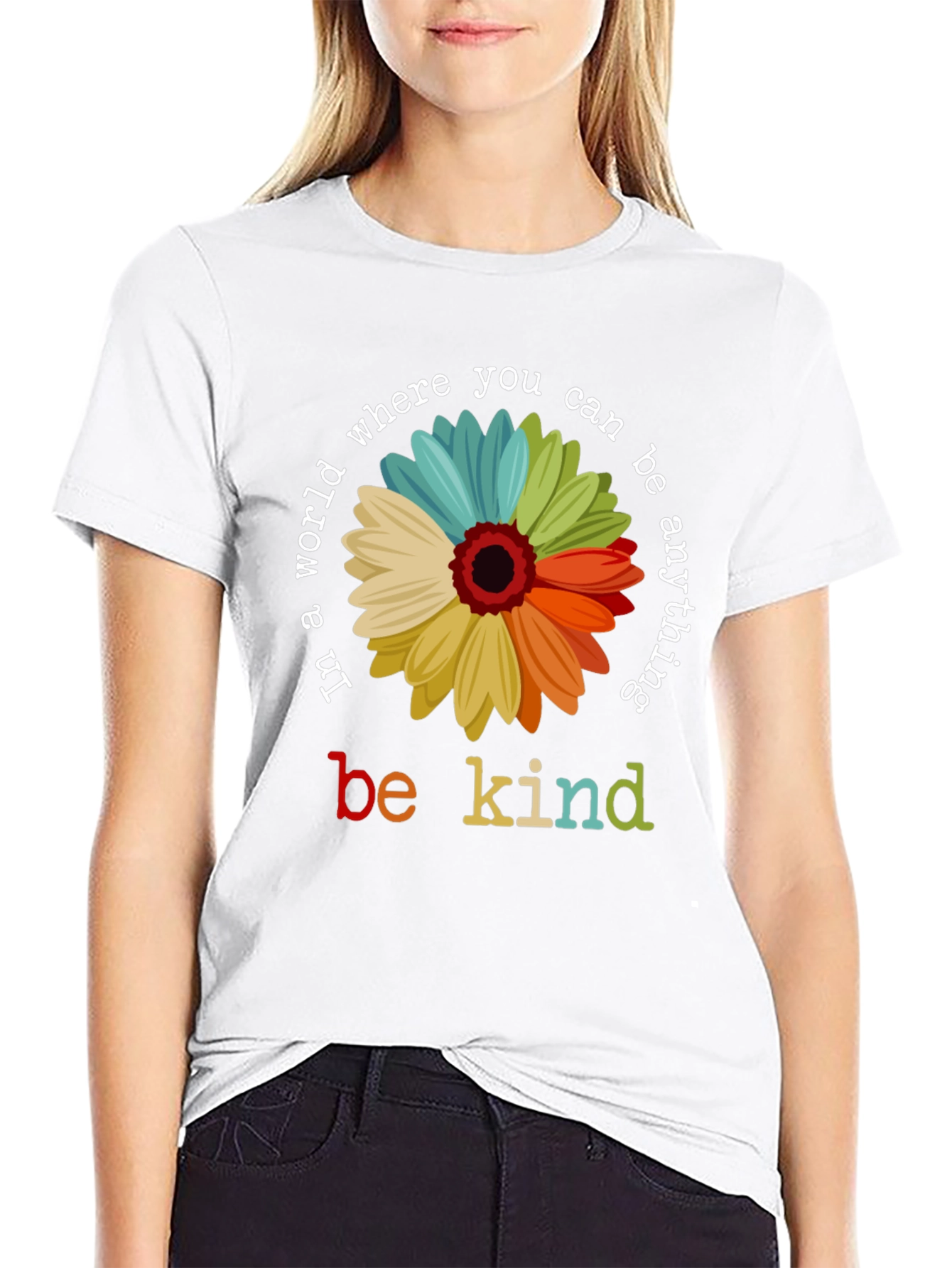 Be Kind Flower Graphic T-Shirt