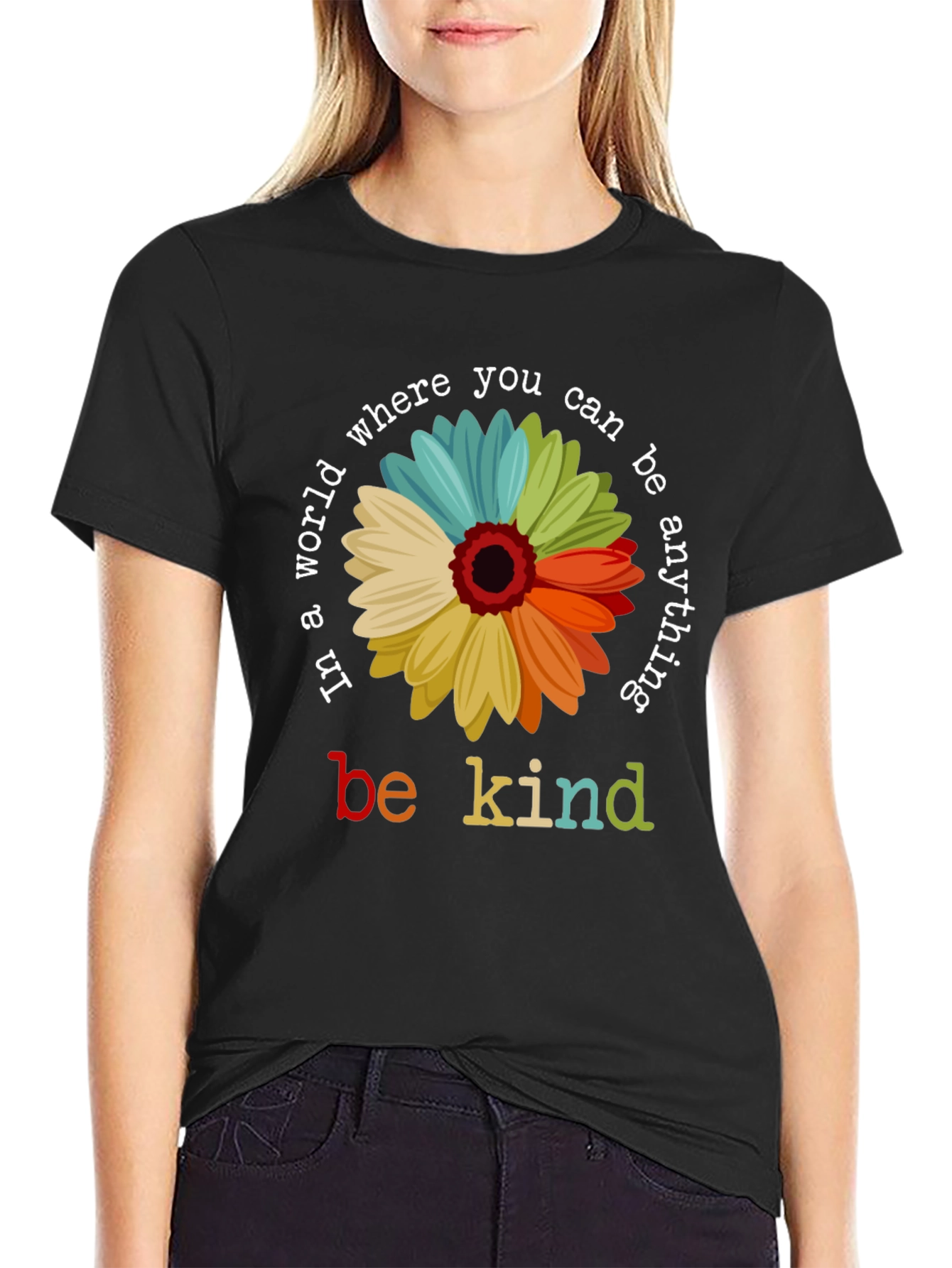 Be Kind Flower Graphic T-Shirt
