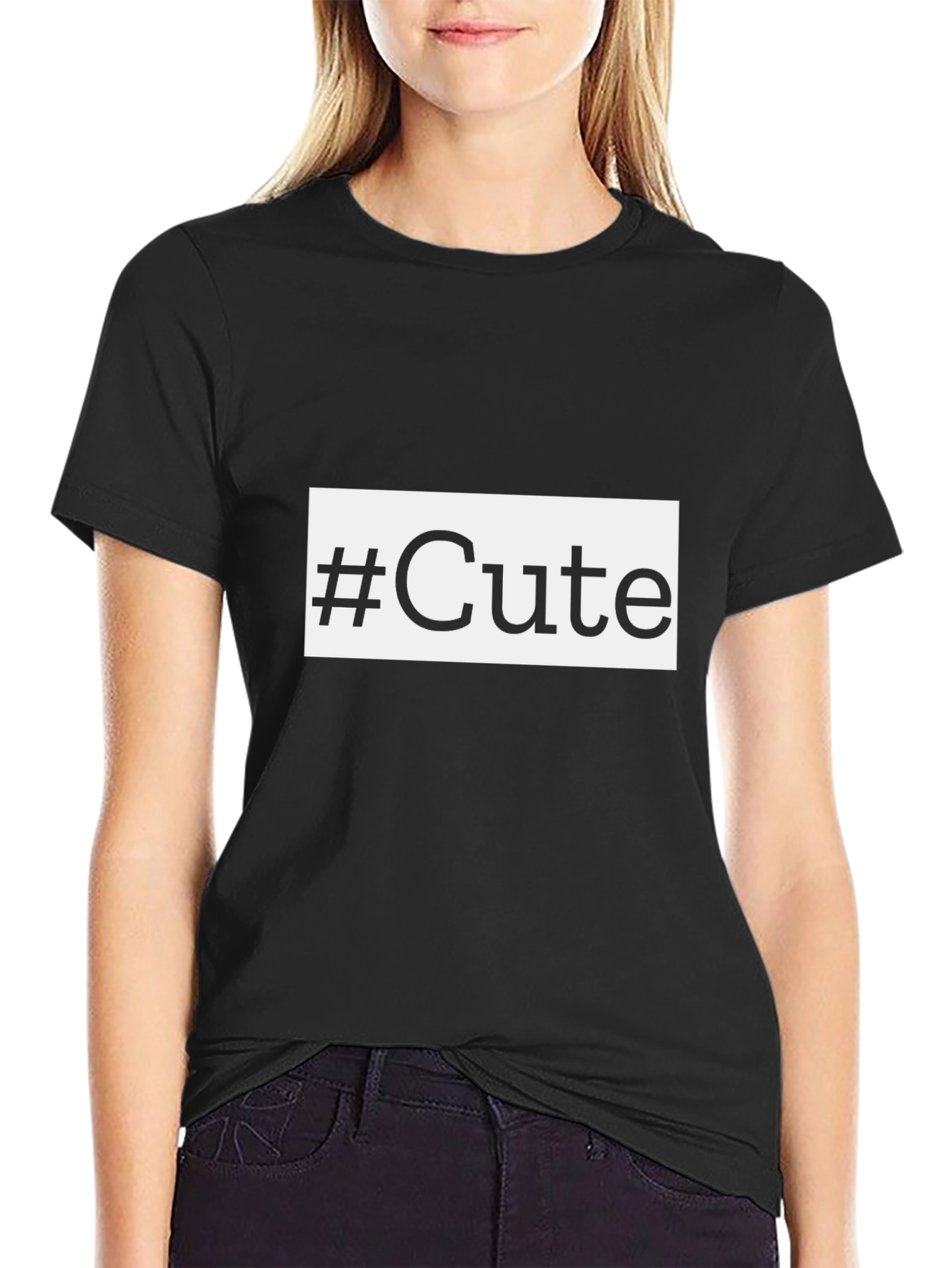 #Cute Graphic Black T-Shirt