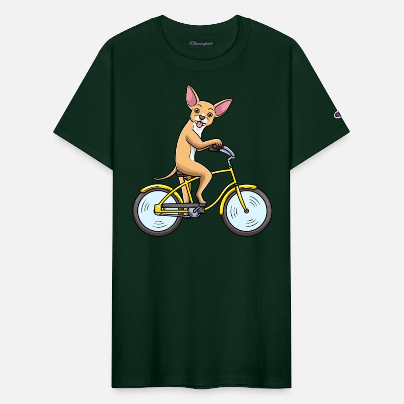 Chiweenie Dog Riding Bicycle Bike Biking Biker