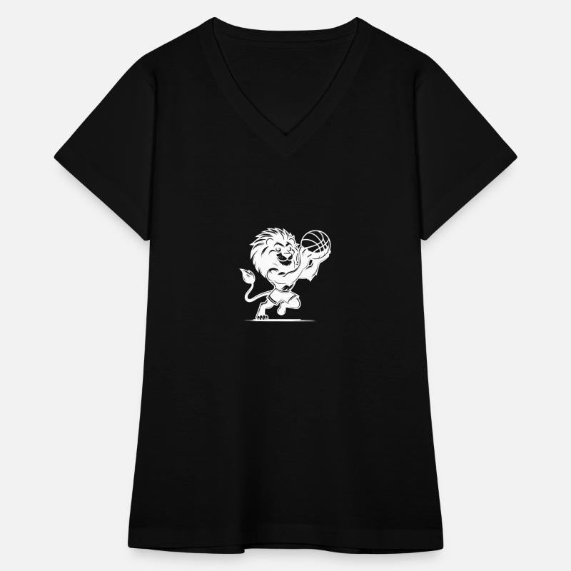 Clever Lion With Basketball During A Basket Shot