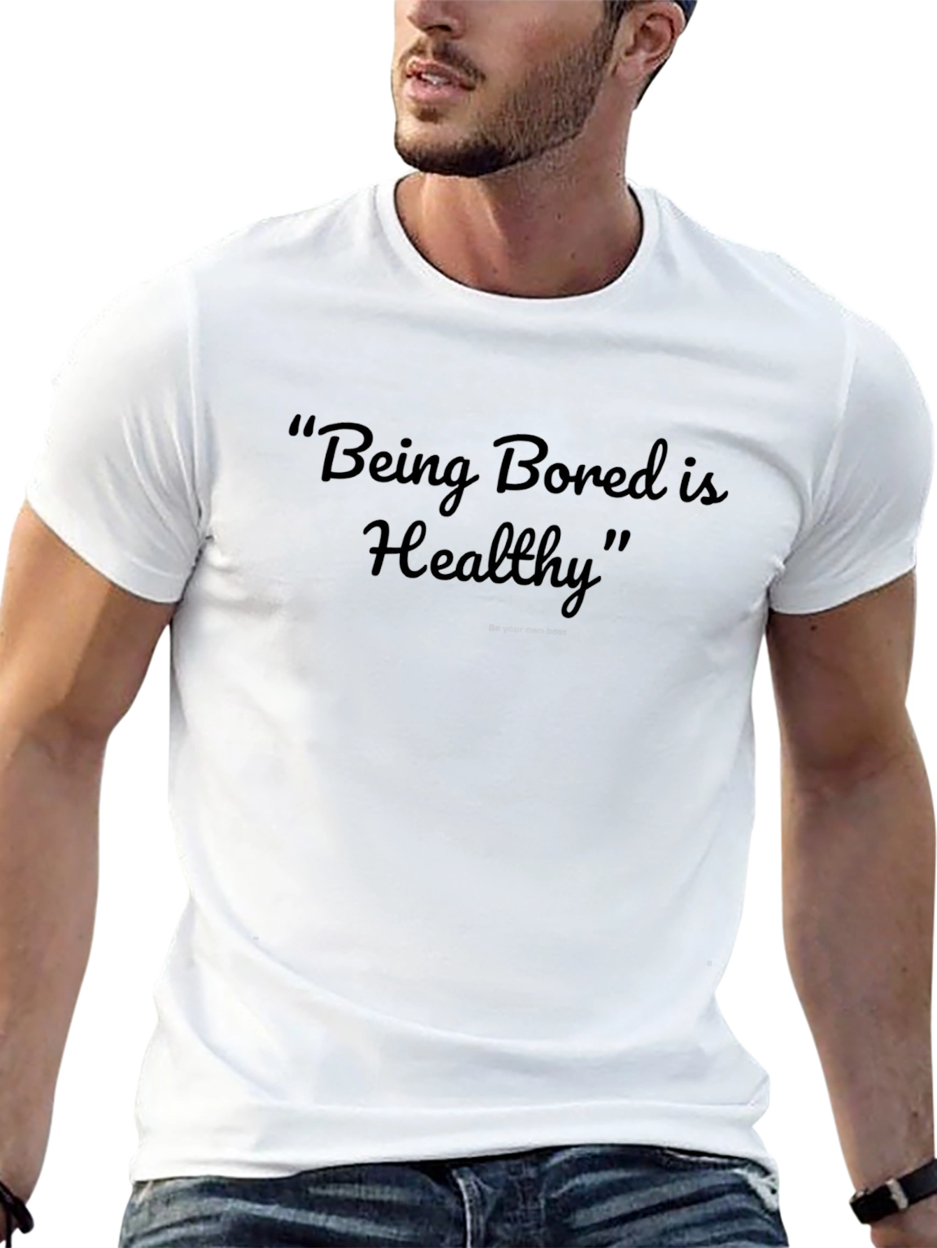 Being Bored is Healthy Black Tee Shirt