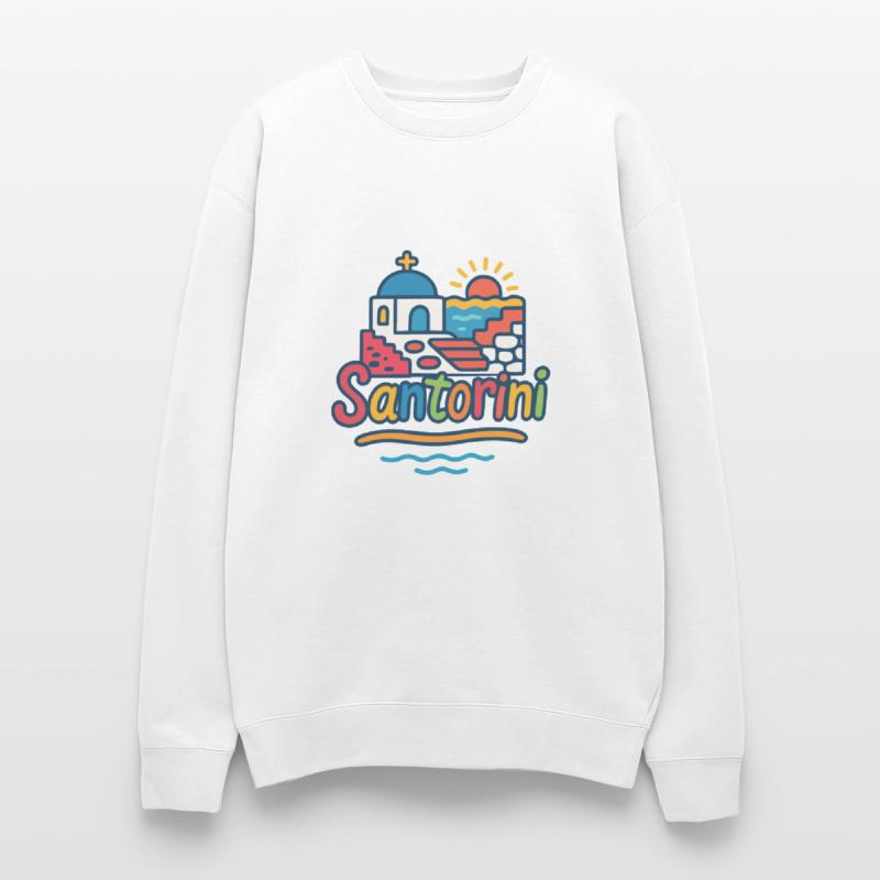 Colorful Graphic of Santorini in Greece