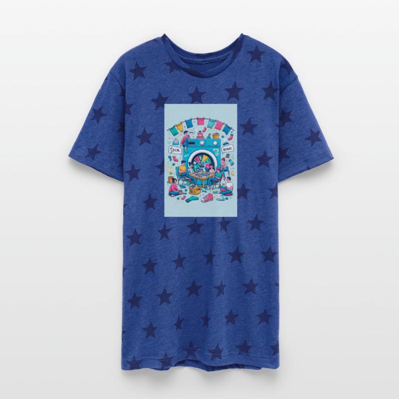 Colorful Laundromat Game Night Illustration