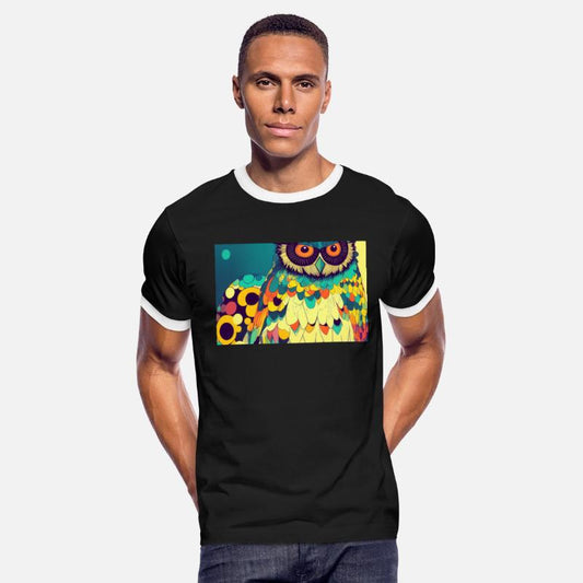 Colorful Owl Portrait Bird Illustration Nature Art