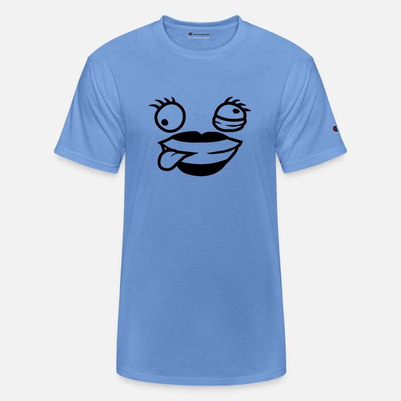 Comic face crazy woman