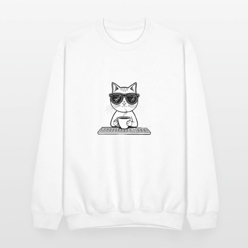 cool cat with coding glasses reflections show