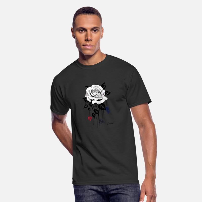cool white and black rose flower tshirt design