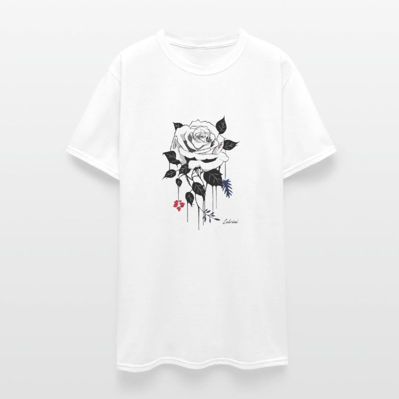 cool white and black rose flower tshirt design