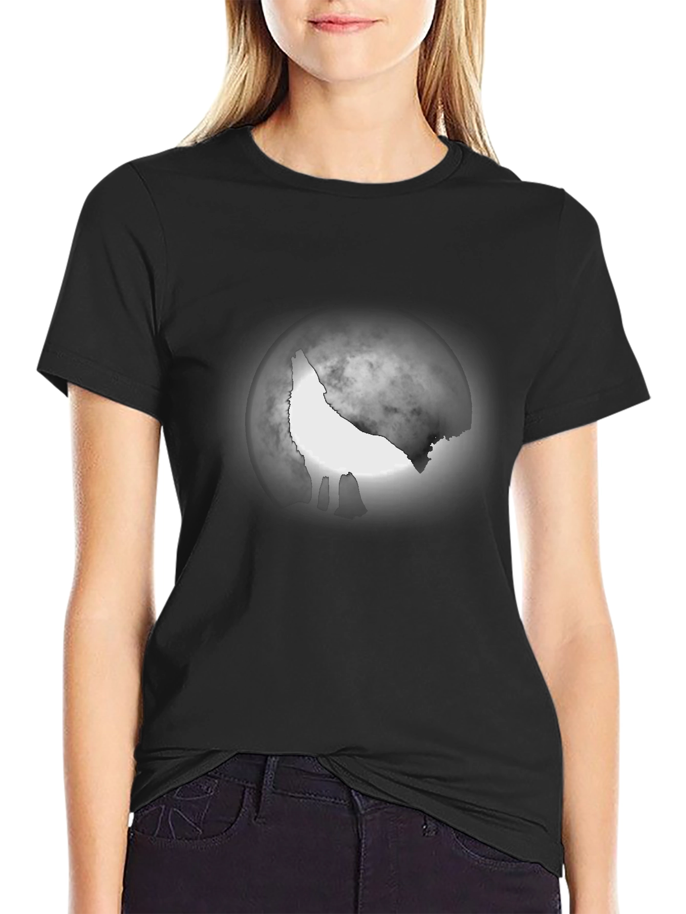 Wolf Moon Graphic Tee - Mens Black T-Shirt