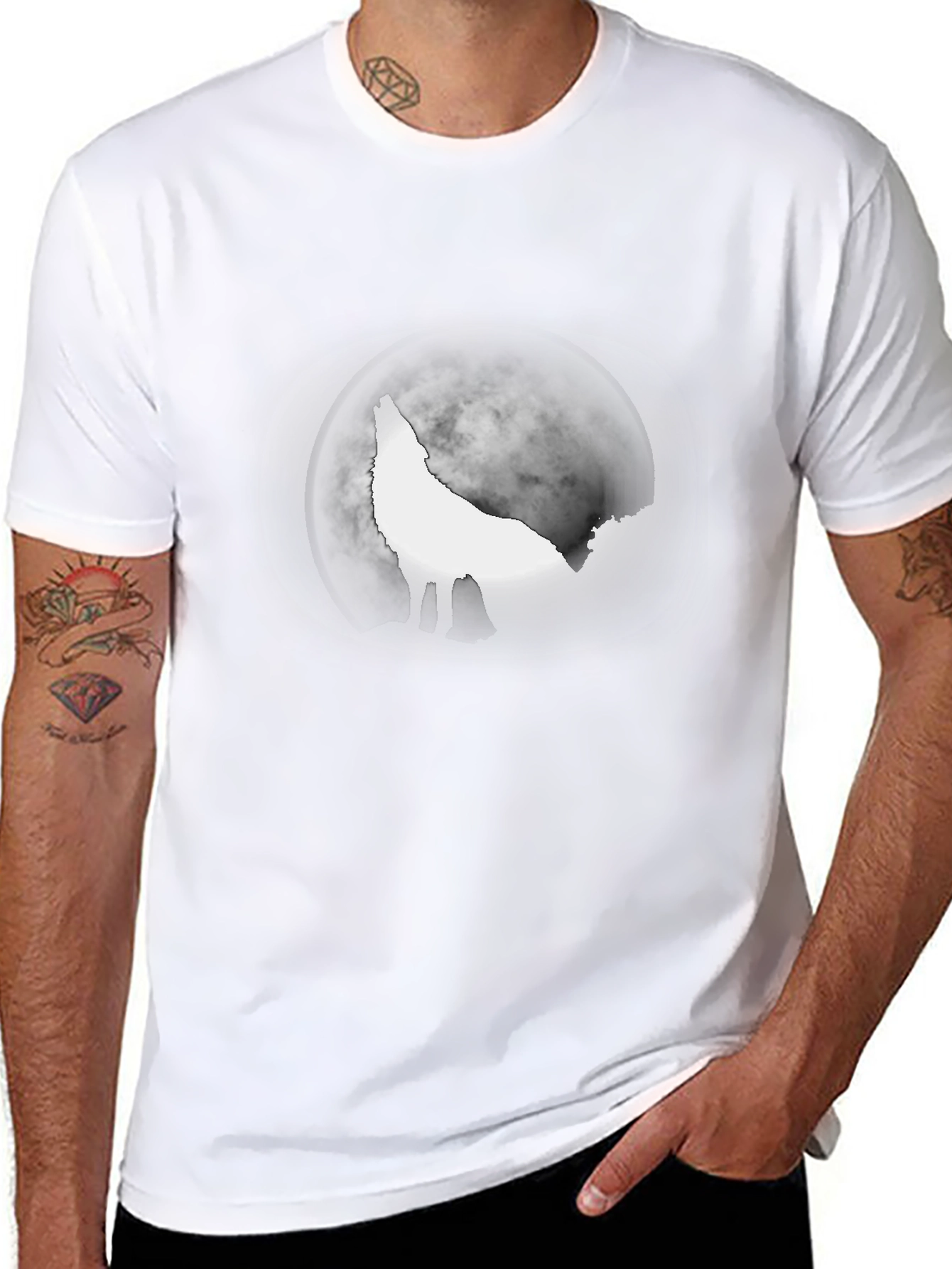 Wolf Moon Graphic Tee - Mens Black T-Shirt