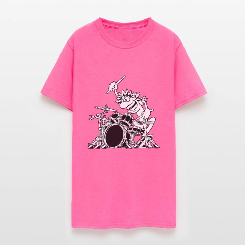 Crazy Drummer Cartoon Illustration