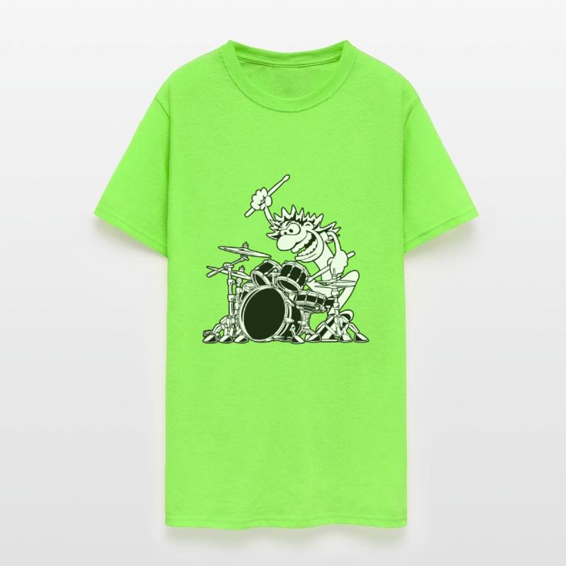 Crazy Drummer Cartoon Illustration