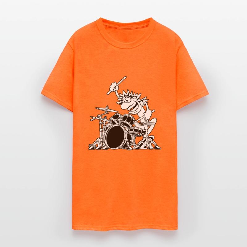 Crazy Drummer Cartoon Illustration