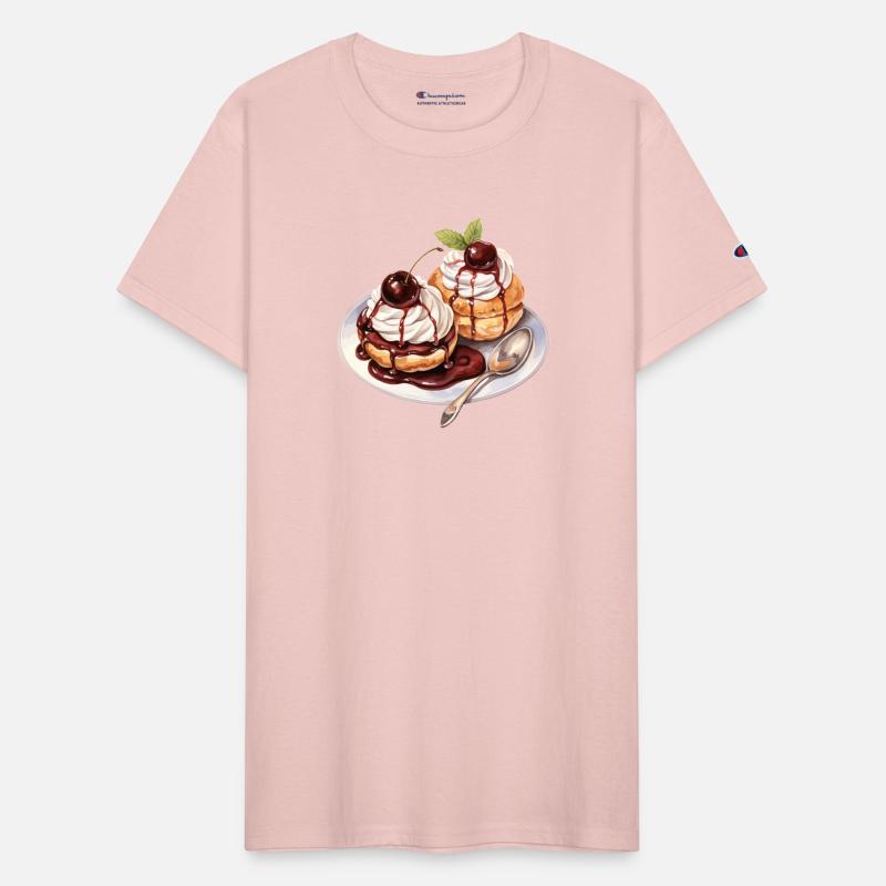 Cream Puffs Topped With Chocolate Glaze & Cherries